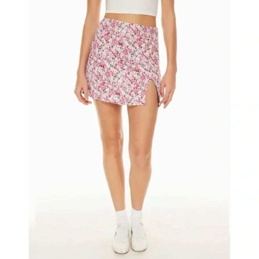 Aritzia Sunday Best Tatiana Skirt NWT Floral Cognac Pink Size 6 - Picture 2 of 8